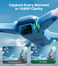 Load image into Gallery viewer, SYMA Drone with Camera 1080P HD FPV Foldable Drone for Kids and Adults, Blue