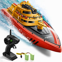 Load image into Gallery viewer, SYMA Remote Control Boat, Big RC Boat Firefighter for Kids 8-12 with 40 Mins Run Time (2 Batteries), 15 km/h High Speed and Low Battery Warning, Pool Water Toys for Boys Girls
