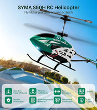 Load image into Gallery viewer, SYMA S50H Remote Control Helicopter with 3.5 Channel 16 Mins Flight Time Green