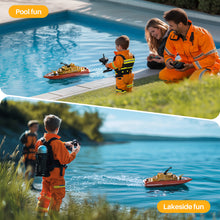 Load image into Gallery viewer, SYMA Remote Control Boat, Big RC Boat Firefighter for Kids 8-12 with 40 Mins Run Time (2 Batteries), 15 km/h High Speed and Low Battery Warning, Pool Water Toys for Boys Girls