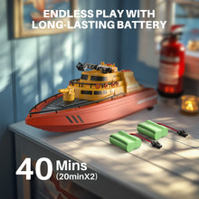 Load image into Gallery viewer, SYMA Remote Control Boat, Big RC Boat Firefighter for Kids 8-12 with 40 Mins Run Time (2 Batteries), 15 km/h High Speed and Low Battery Warning, Pool Water Toys for Boys Girls