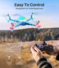 Load image into Gallery viewer, SYMA X440 Drone for Kids with 7-Color LED Light, 2 Batteries, Blue