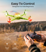 Load image into Gallery viewer, SYMA Kids Drone with 7-Color LED Light, X440 indoor drone with Altitude Hold, Green