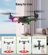 Load image into Gallery viewer, SYMA X550 Military RC Helicopters 4CH Remote Control Multiple Stunt Flying LED Light Green