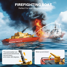 Load image into Gallery viewer, SYMA Remote Control Boat, Big RC Boat Firefighter for Kids 8-12 with 40 Mins Run Time (2 Batteries), 15 km/h High Speed and Low Battery Warning, Pool Water Toys for Boys Girls