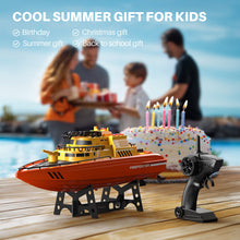Load image into Gallery viewer, SYMA Remote Control Boat, Big RC Boat Firefighter for Kids 8-12 with 40 Mins Run Time (2 Batteries), 15 km/h High Speed and Low Battery Warning, Pool Water Toys for Boys Girls