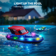 Load image into Gallery viewer, SYMA 2 Pack RC Boats for Kids 8-12, Remote Control Racing Boat Set for Pool with LED Lights,40 Mins Playtime(2 Batteries) and One-Key Water Spay, Summer Gifts Toys for Boys and Girls