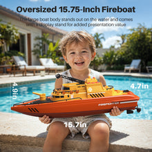 Load image into Gallery viewer, SYMA Remote Control Boat, Big RC Boat Firefighter for Kids 8-12 with 40 Mins Run Time (2 Batteries), 15 km/h High Speed and Low Battery Warning, Pool Water Toys for Boys Girls