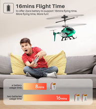 Load image into Gallery viewer, SYMA S107H-E RC Helicopter with Two Rechargeable Batteries for Kids, Green Upgrade