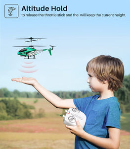 SYMA S107H-E RC Helicopter with Two Rechargeable Batteries for Kids, Green Upgrade