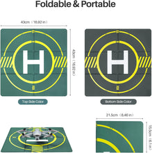 Load image into Gallery viewer, Double Sided Waterproof Landing Pads 16.9'' Universal Helipad for Drone