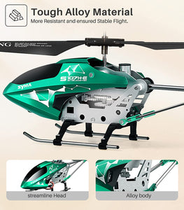 SYMA S107H-E RC Helicopter with Two Rechargeable Batteries for Kids, Green Upgrade