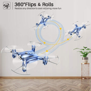 SYMA X20 Mini RC Drone Easy Indoor Small Flying Toys Pocket Quadcopters Blue