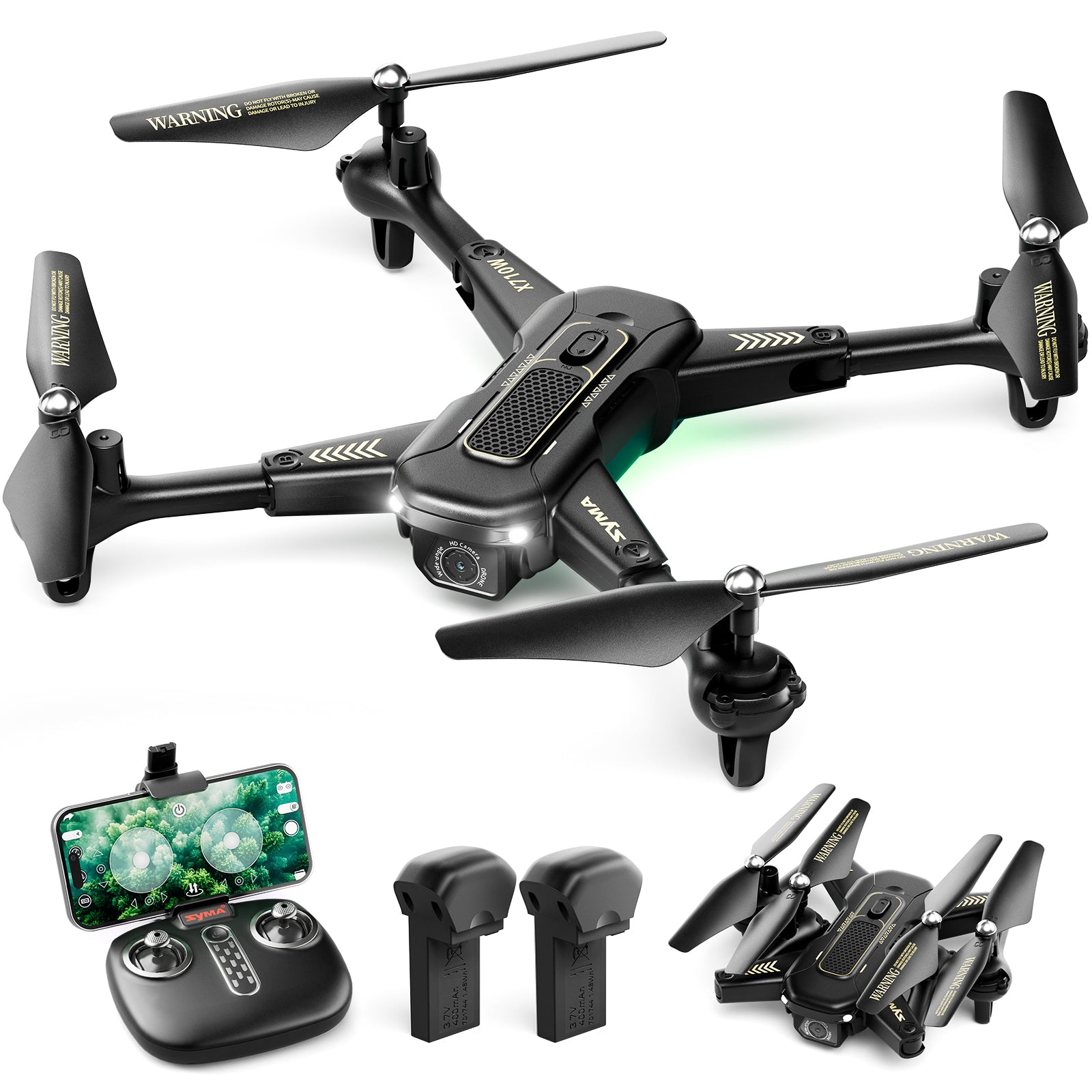 Syma Drone with Camera for Adults X710W FPV HD 1080p Camera Drone for Beginners Black