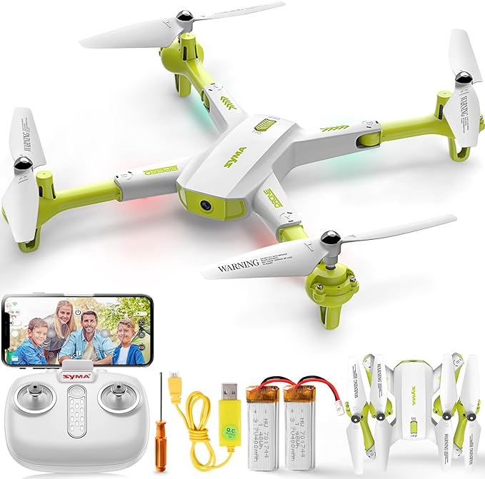 SYMA X800W Drone with Camera Foldable FPV Remote Control Quadcopter White