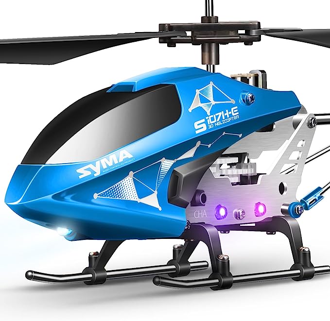 SYMA S107H-E Remote Control Helicopter Aircraft Indoor to Fly Blue