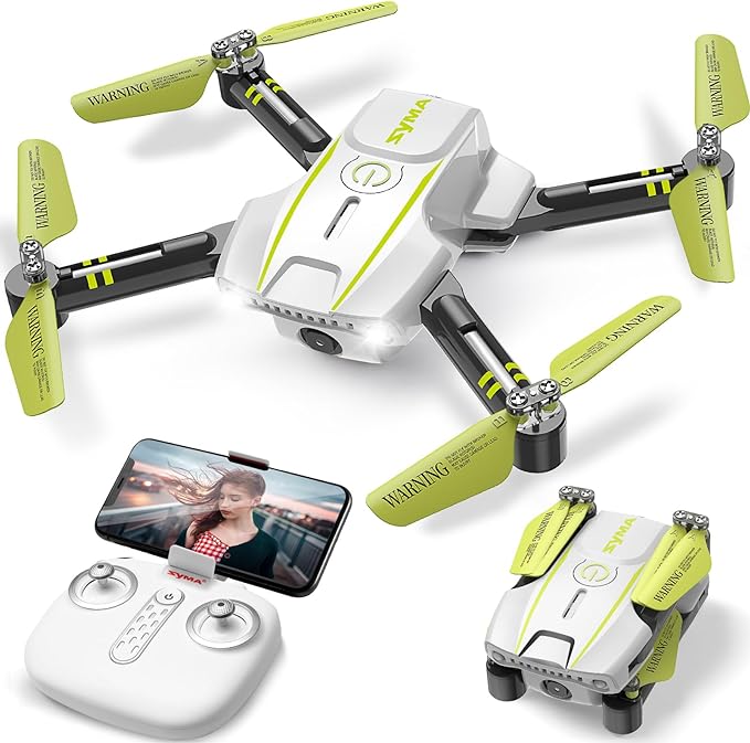 SYMA Mini Drone with Camera 720P FPV Camera Drones Headless Mode One Key Start Speed Adjustment 3D Flips White