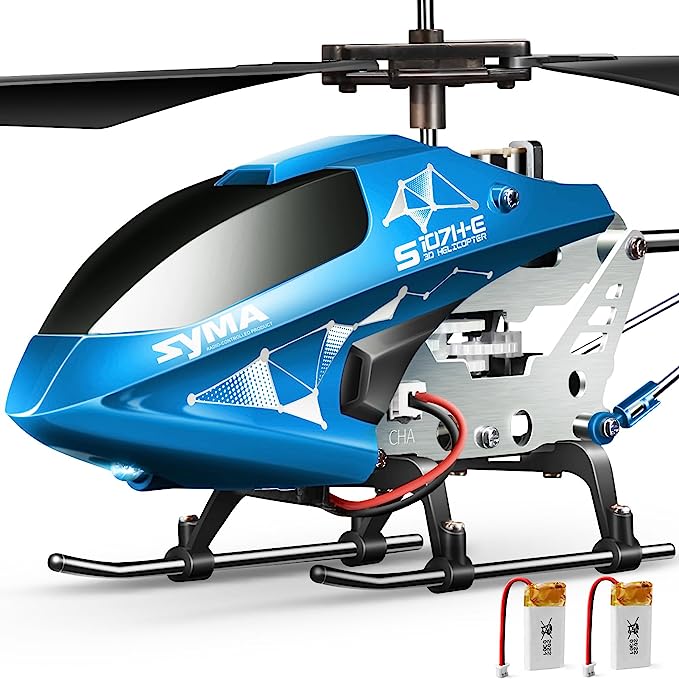 SYMA S107H-E Remote Control Helicopter Aircraft Toy Fly Indoor Blue Upgraded