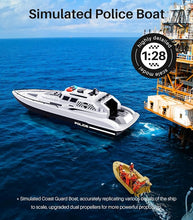 Load image into Gallery viewer, SYMA Q13 RC Boat 1: 28 Scale Simulated Police Boat High Speed 4 Channel
