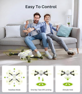 SYMA Mini Drone with Camera 720P FPV Camera Drones Headless Mode One Key Start Speed Adjustment 3D Flips White