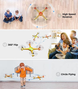 SYMA X440 Mini RC Drone with Detachable Arms with 7-Color Light Switching 16 Stunts