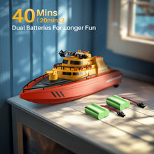 Load image into Gallery viewer, SYMA Remote Control Boat, Big RC Boat Firefighter for Kids 8-12 with 40 Mins Run Time (2 Batteries), 15 km/h High Speed and Low Battery Warning, Pool Water Toys for Boys Girls
