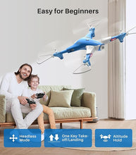 Load image into Gallery viewer, SYMA X300 Drone with Camera RC Quadcopter Optical Flow Positioning 3D Flips 40mins Flying Blue
