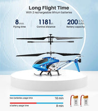 Load image into Gallery viewer, SYMA S107H-E Remote Control Helicopter Aircraft Toy Fly Indoor Blue Upgraded
