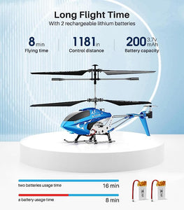 SYMA S107H-E Remote Control Helicopter Aircraft Toy Fly Indoor Blue Upgraded