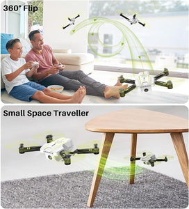 SYMA Mini Drone with Camera 720P FPV Camera Drones Headless Mode One Key Start Speed Adjustment 3D Flips White