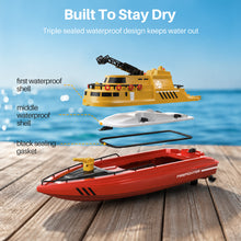 Load image into Gallery viewer, SYMA Remote Control Boat, Big RC Boat Firefighter for Kids 8-12 with 40 Mins Run Time (2 Batteries), 15 km/h High Speed and Low Battery Warning, Pool Water Toys for Boys Girls
