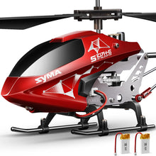 Load image into Gallery viewer, SYMA S107H-E RC Helicopter with Two Rechargeable Batteries for Kids, Red Upgrade
