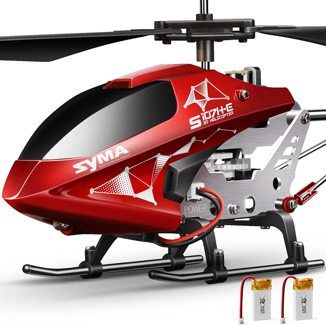 SYMA S107H-E RC Helicopter with Two Rechargeable Batteries for Kids, Red Upgrade