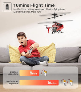 SYMA S107H-E RC Helicopter with Two Rechargeable Batteries for Kids, Red Upgrade