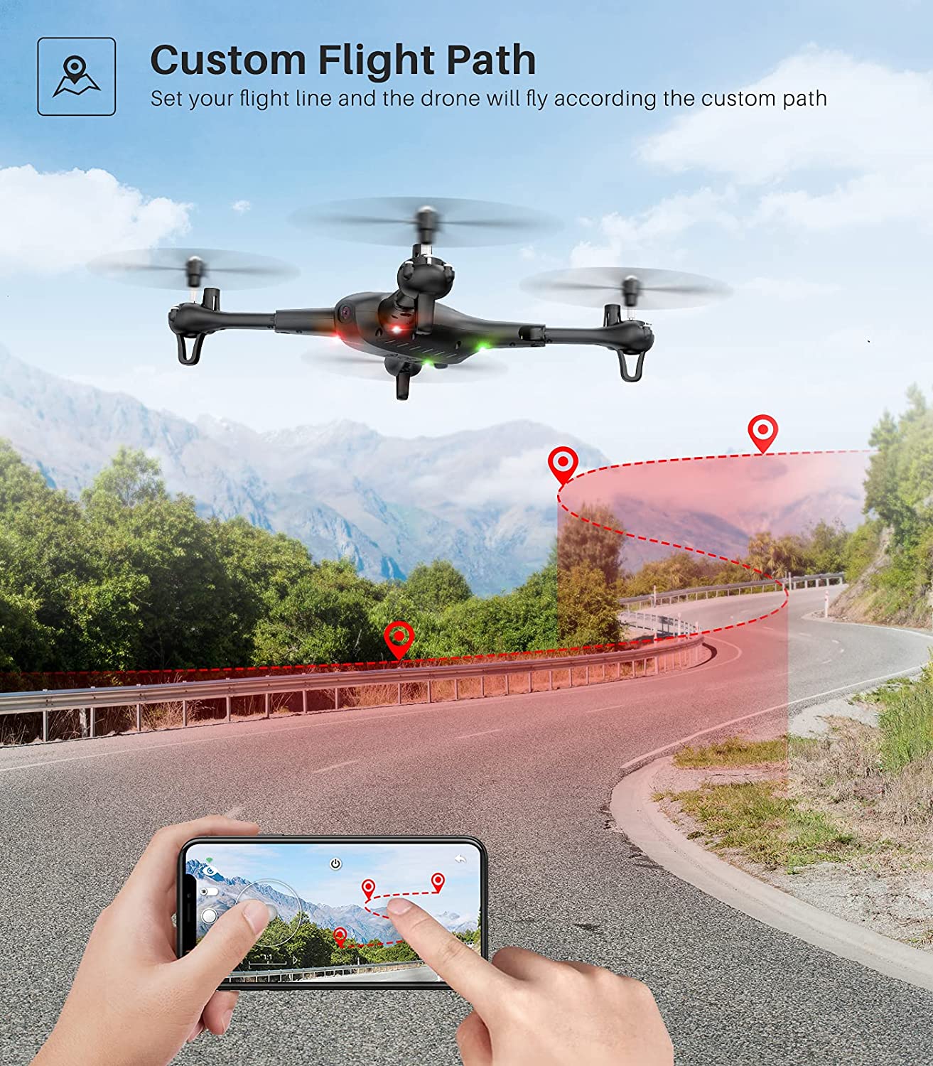 SYMA X600W Foldable Drone with 1080P HD FPV Camera for Adult