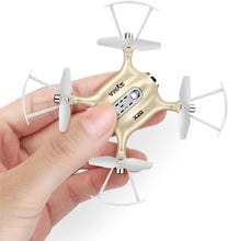 Load image into Gallery viewer, SYMA Syma X20 Mini Pocket Drone Headless Mode 2.4Ghz Nano LED RC Quadcopter Altitude Hold Gold
