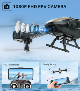 Drone for Kids, Spacekey FPV Wi-Fi Drone with Camera 1080P FHD, Real-time  Video Feed, Great Drone for Beginners, Quadcopter Drone with Altitude Hold